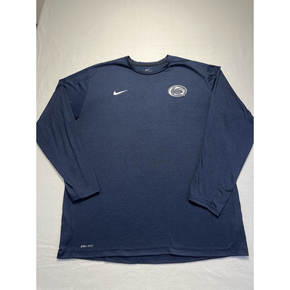 Nike Penn State Dri Fit T-shirt Men's XXL Blue Long Sleeve